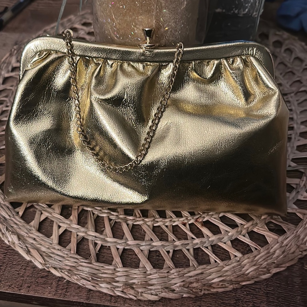 Gold evening bag